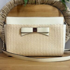 Kate Spade New York Montford Park Straw Angelica Crossbody Bag EUC